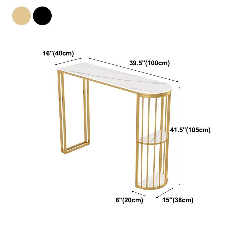 Tavolo da cocktail top in pietra glam in stile 42 pollici in metallo tavolo da base in metallo