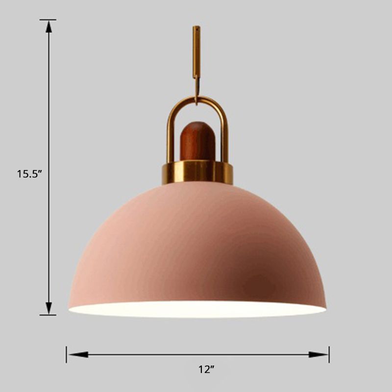 Schüsselform hängende Lampe Nordic Metal 1-Light Restaurant Deckenanhänger mit Lichtbogengriff