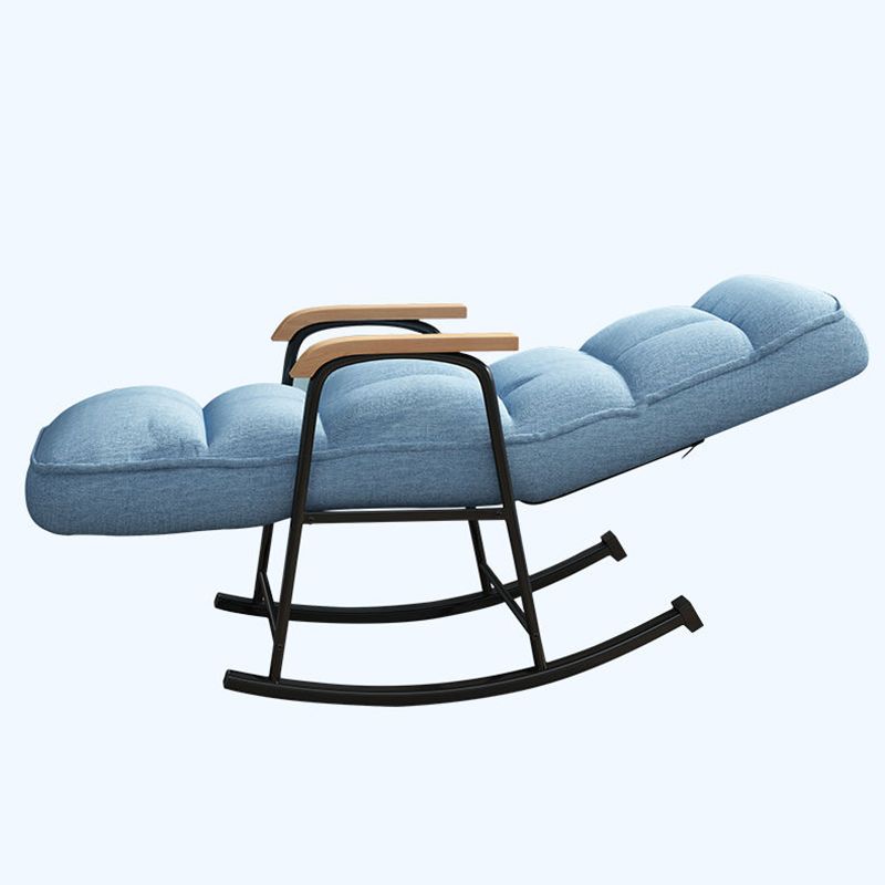 Modern Style Rocking Chair Metal Frame Spindle Rocker Chair with Cushion