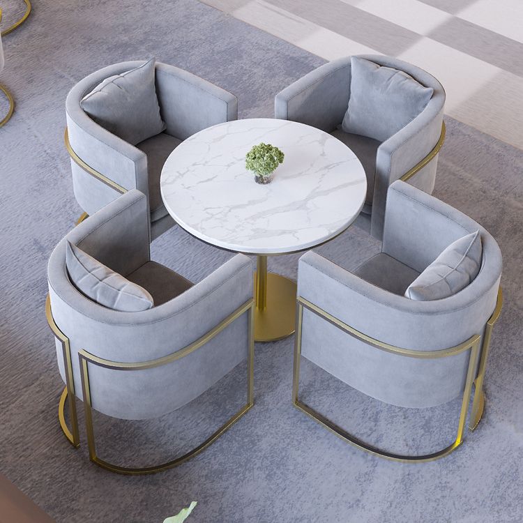 Nordic Sintered Stone Dining Room Set with Metal Base Dining Furniture for Household