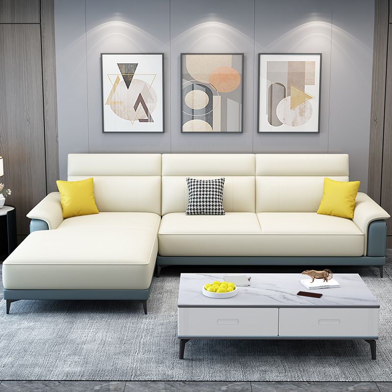 Scandinavian Stain Resistant Sofa & Chaise Pillow Top Arm Sectional