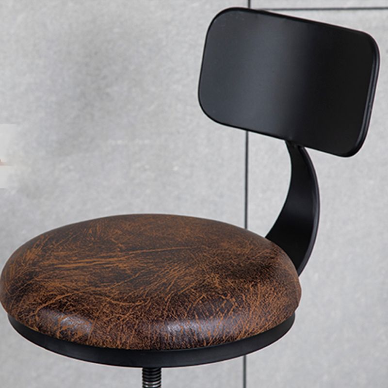 Industrial Adjustable Height Swivel Bar Stool Black Footrest Home Stool