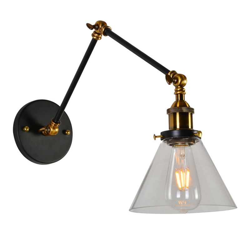 Glass Geometric Shade Wall Lighting Industrial Style Single Light Wall Mounted Light Fixture