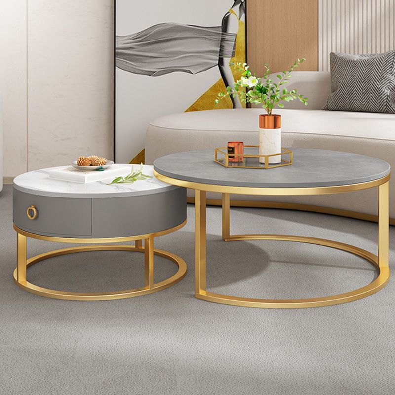 Slate Top Coffee Table Frame Coffee Cocktail Table with Drawers