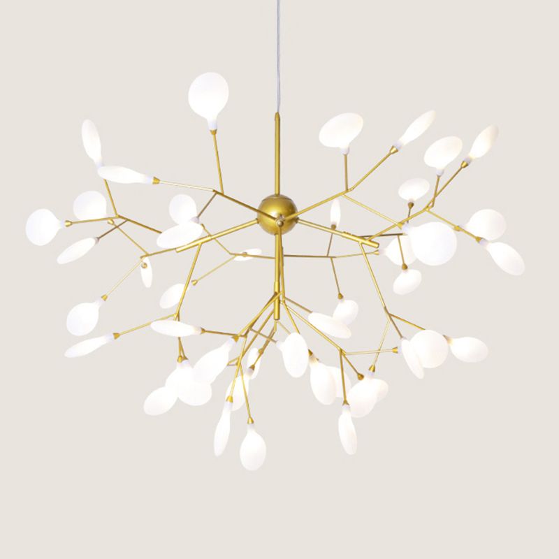 Contemporary Simple Fireflies Ceiling Chandelier Metal Suspension Light for Bedroom
