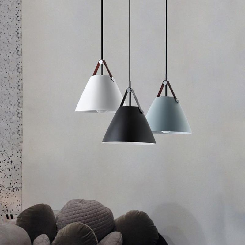 Metal Cone Hanging Lamp Contemporary Ceiling Light for Bedroom