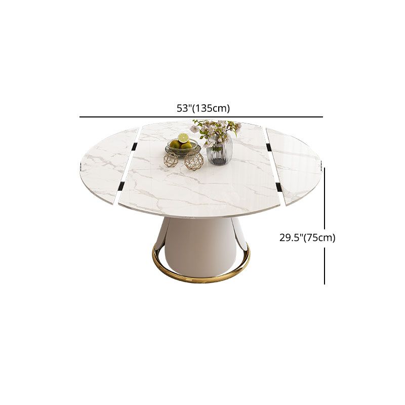 Nordic 1/4/5/7 Pieces Dining Set with Round Table and Leather Chairs Dinette Set