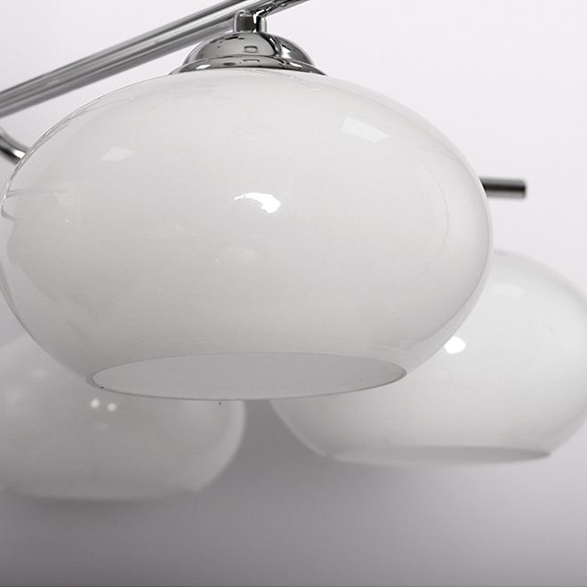 Modern Silver Ceiling Hung Fixture Starburst Glass Down Lighting Pendant