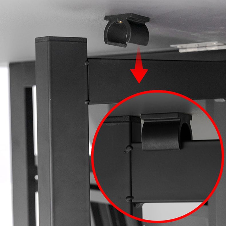 Foldable Wooden Top Table Extendable Round Table in Black (only table)