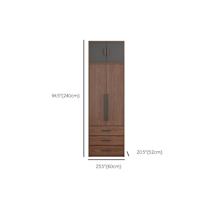Hinged Wardrobe Cabinet Contemporary Wardrobe Closet with Garment Rod