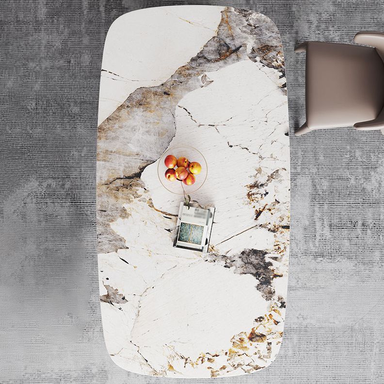 Metalen moderne rechthoekige binnentafel Gesinterde stenen tafel voor eetkamer