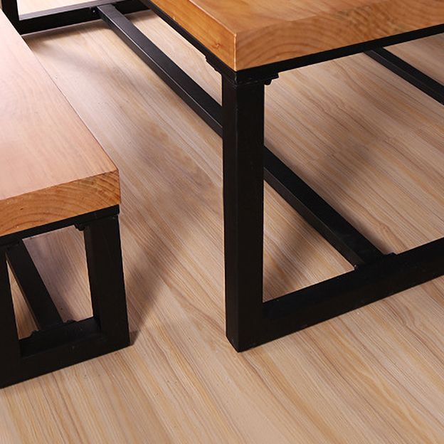 Industrial Style 1/2/3/4 Pieces Dinette Set Solid Wood Table and Bench Set