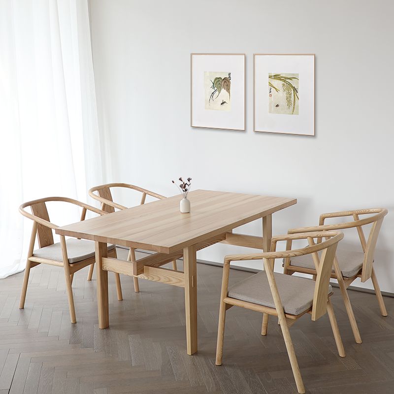 Traditional Style Chairs Dining Arm Chairs with Wooden Legs for Kitchen