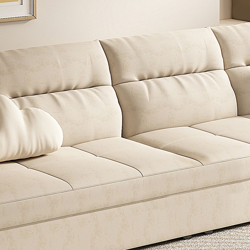 Glam White Futon and Mattress Flared Arms Folding Futon Frame