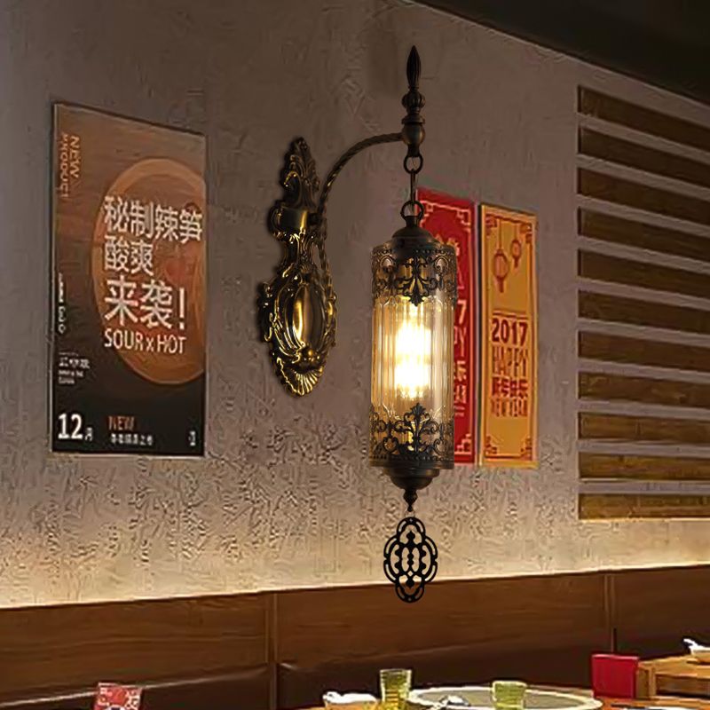Cylinder Restaurant Wall Sconce Light Turkish Metal 1/2 Lights Bronze Wall Lighting Fixture