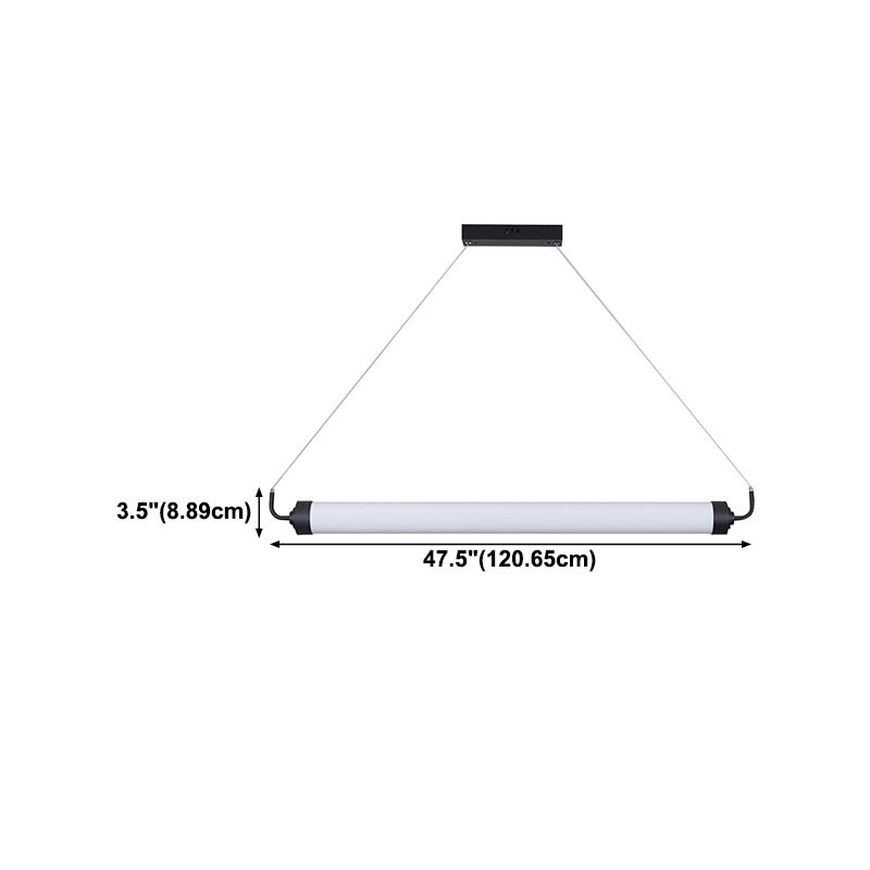 Simple Linear LED Island Lighting Fixture Modern Hanging Light for Dining Room