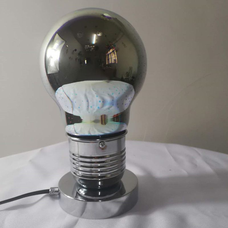 3D Mirrored Glass Ball Night Lamp Postmodern 1 Head Table Light in Chrome