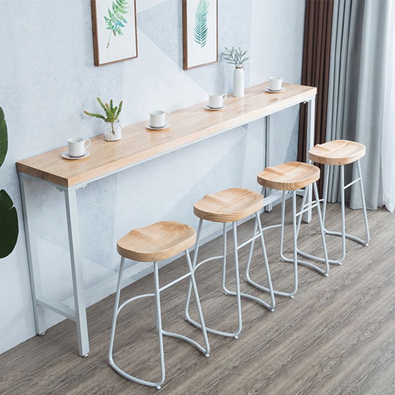 Modern Bar Height Table Solid Wood Top Bistro Bar Table for Dining Room
