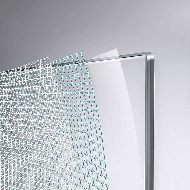 Gray Semi Frameless Narrow Bezel Single Sliding Glass Shower Door