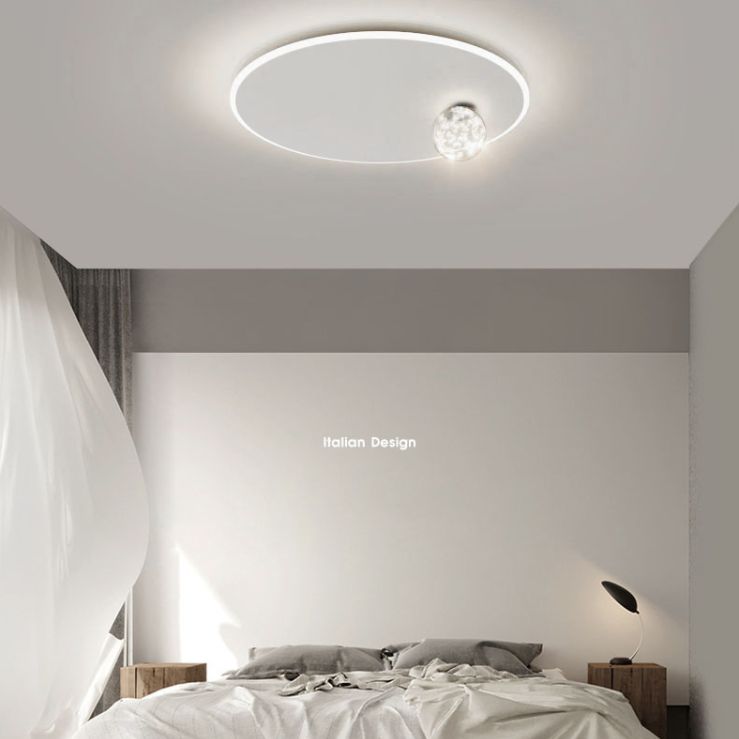 Weiße Minimalismus-Einbauleuchten aus Klarglas für Schlafzimmer