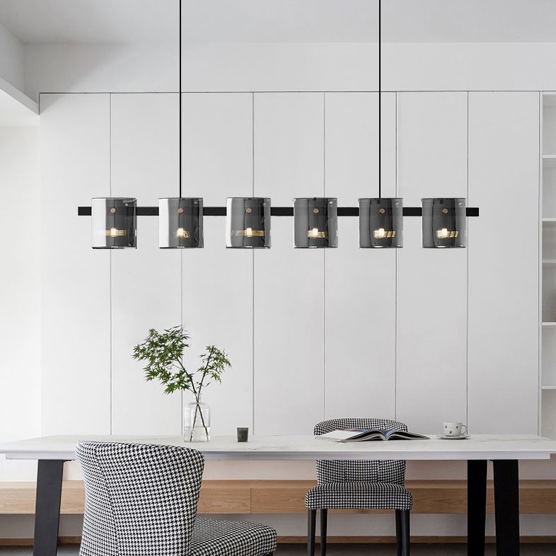 Post Modern Style Tile-shaped Glass Island Light Art Decorative Island Pendant Lamp for Kitchen Bar