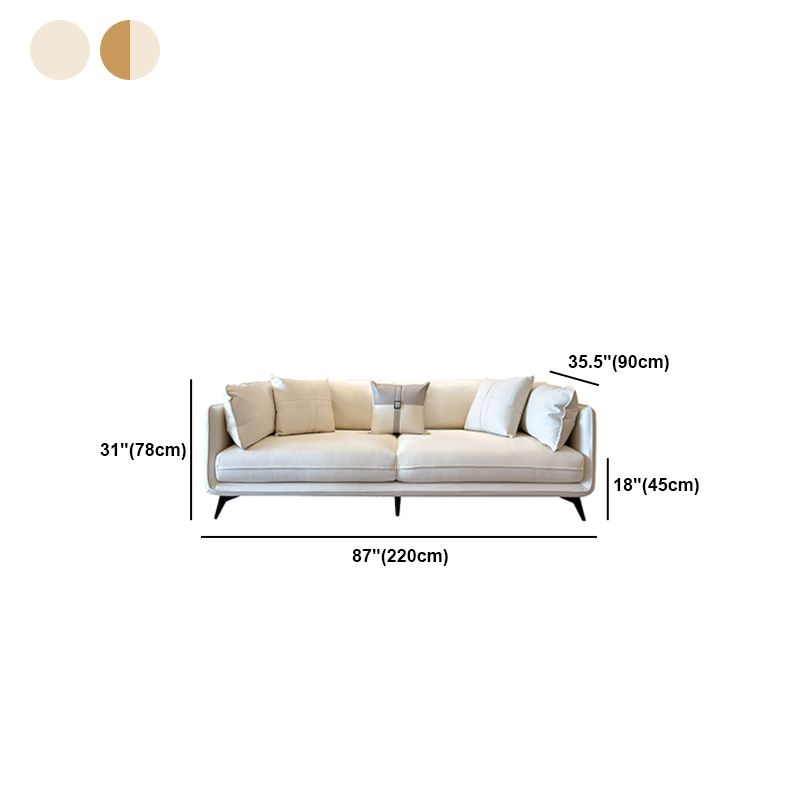 Stain-Resistant Faux Leather Square Arm Sofa/Sectional with Removable Cushions