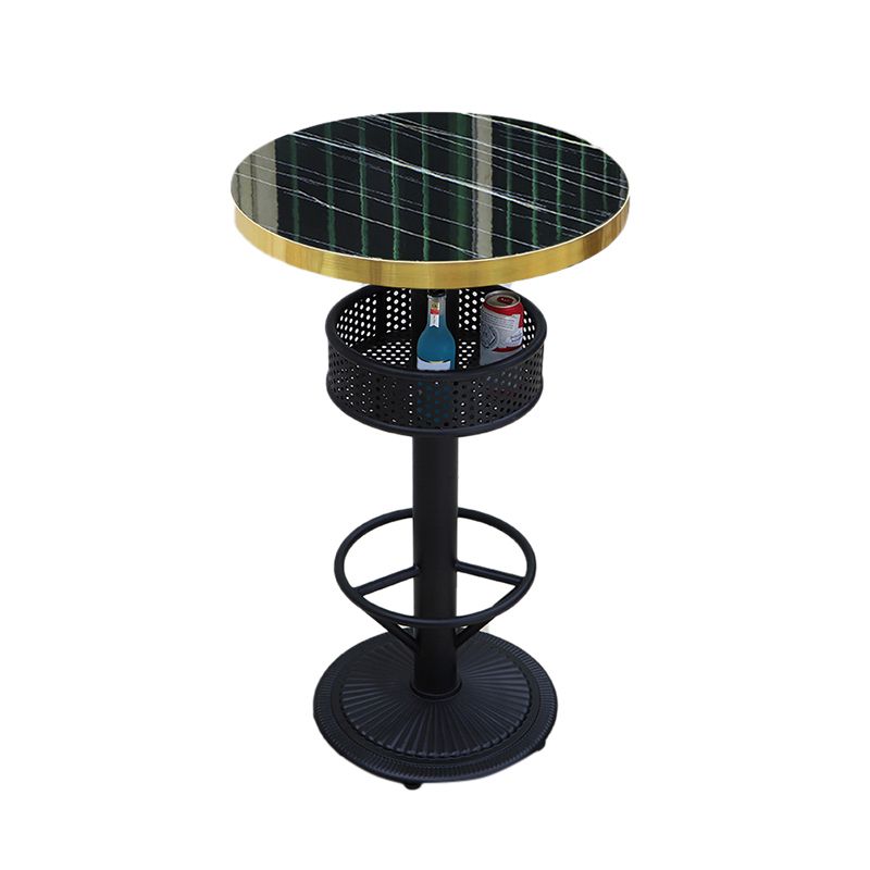 Industrial Wood Top Bistro Table Matte Finish Bar Table for Small Places