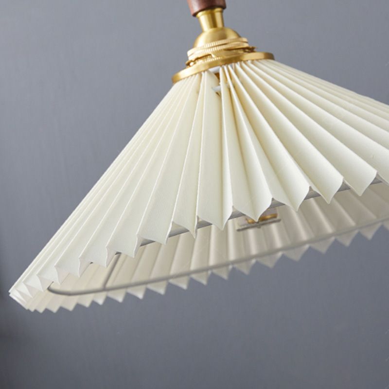 Cone Hanging Light Fixture Modern 1-Light Suspension Lamp with Fabric Shade for Restaurant