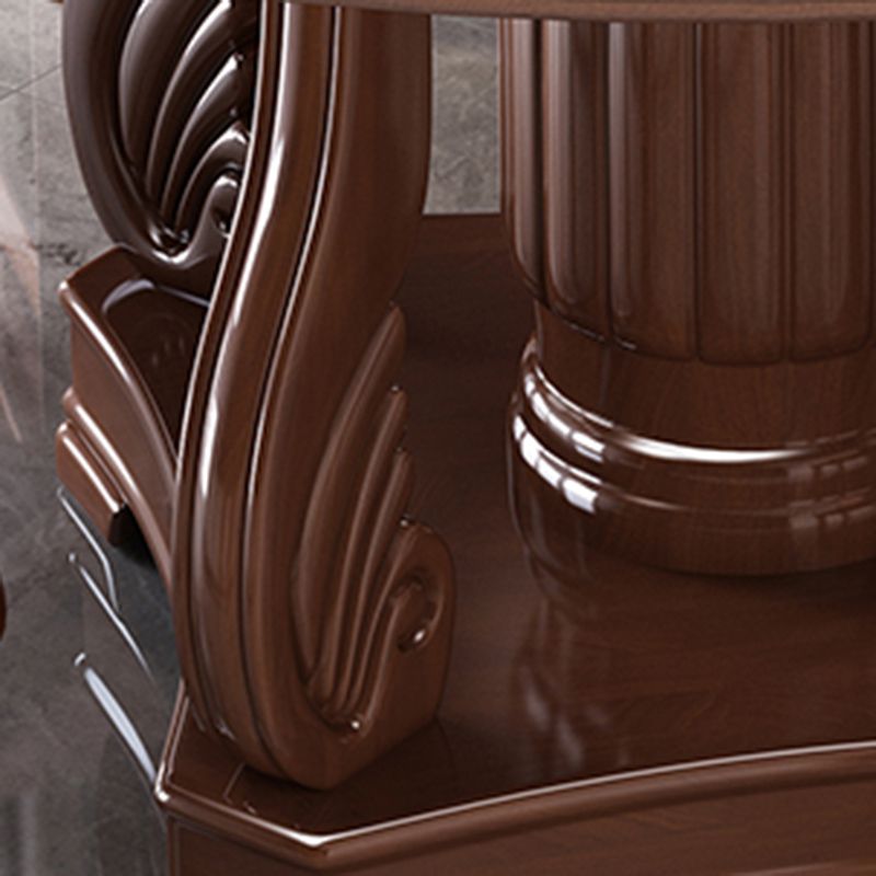 Traditional Solid Wood Dining Table Round Dinner Table for Dining Room
