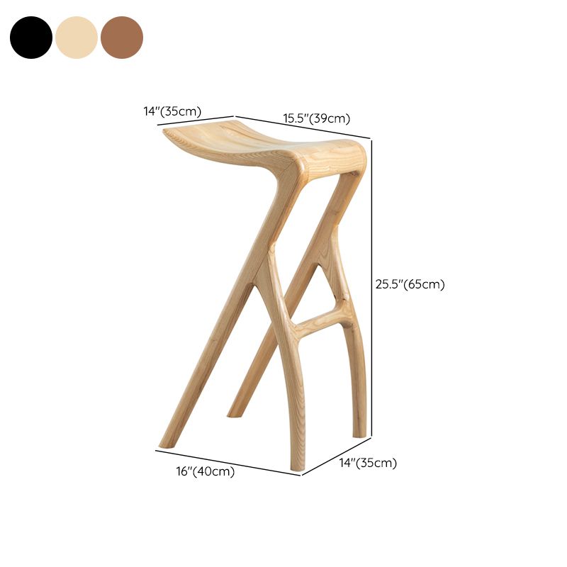 Solid Wood Bar Stool Backrless Counter Stool for Living Room
