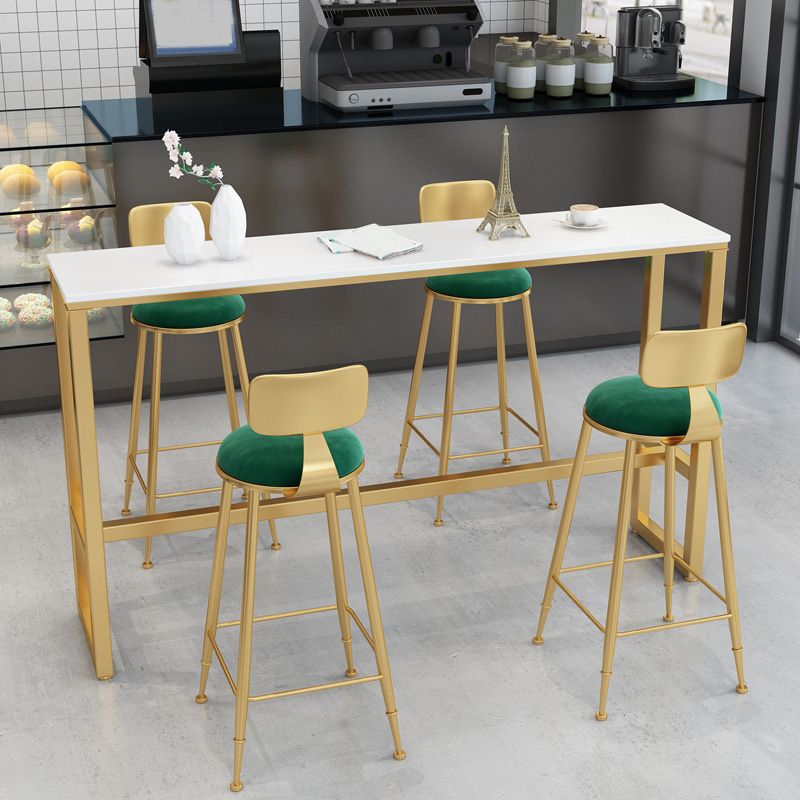 Glam Bar Height Table Faux Marble Top Bistro Table for Patio Use