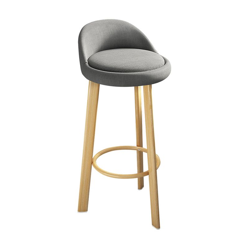 Contemporary Wood Stool Fabric Cushion in Matte Finish for Home