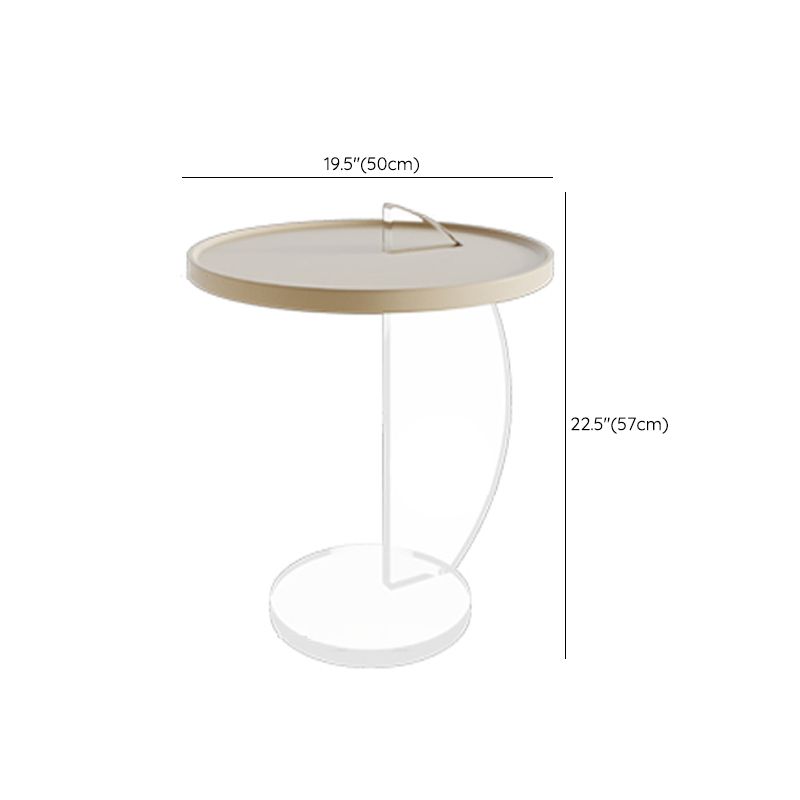 Contemporary Wood Round Top Side Table Acrylic Pedestal End Table