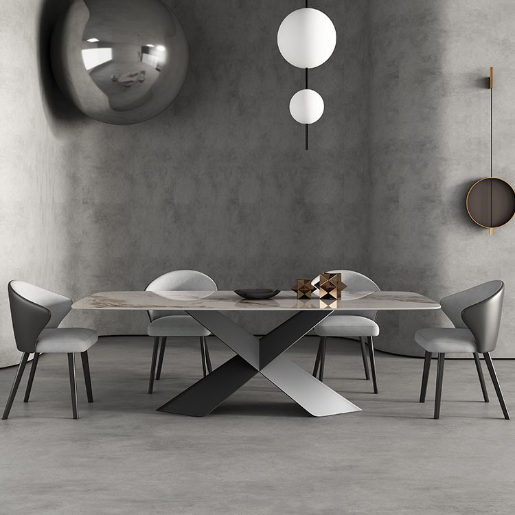 Modern Style Sintered Stone Dining Table Set White 1/4/5/7 Pieces Dining Set for Home Use