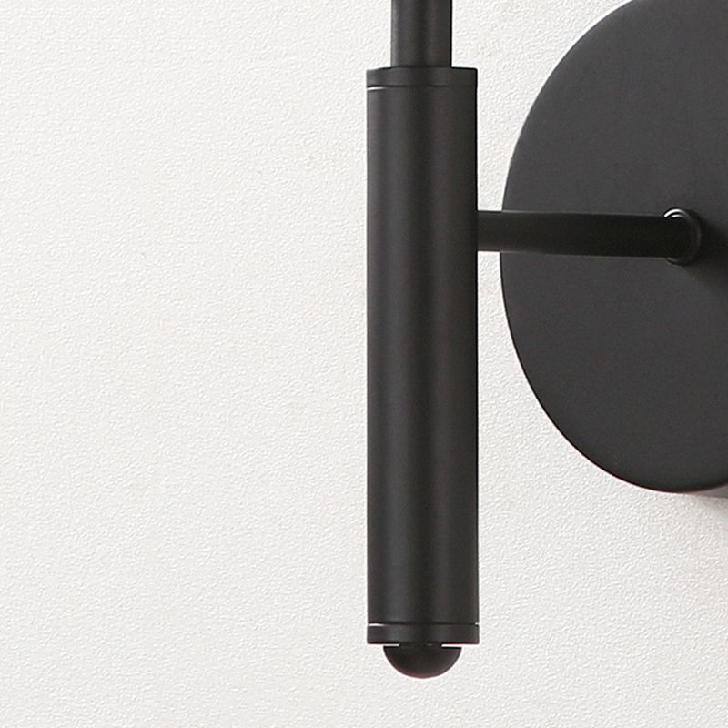 Runde geräucherte Glaswandmontaglampe moderne Einlampenschlafzimmerleuchte in Schwarz in Schwarz