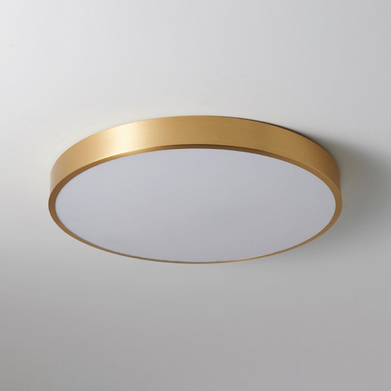 Vierkant/rond metalen inbouw moderne LED-messing plafondlamp voor slaapkamer