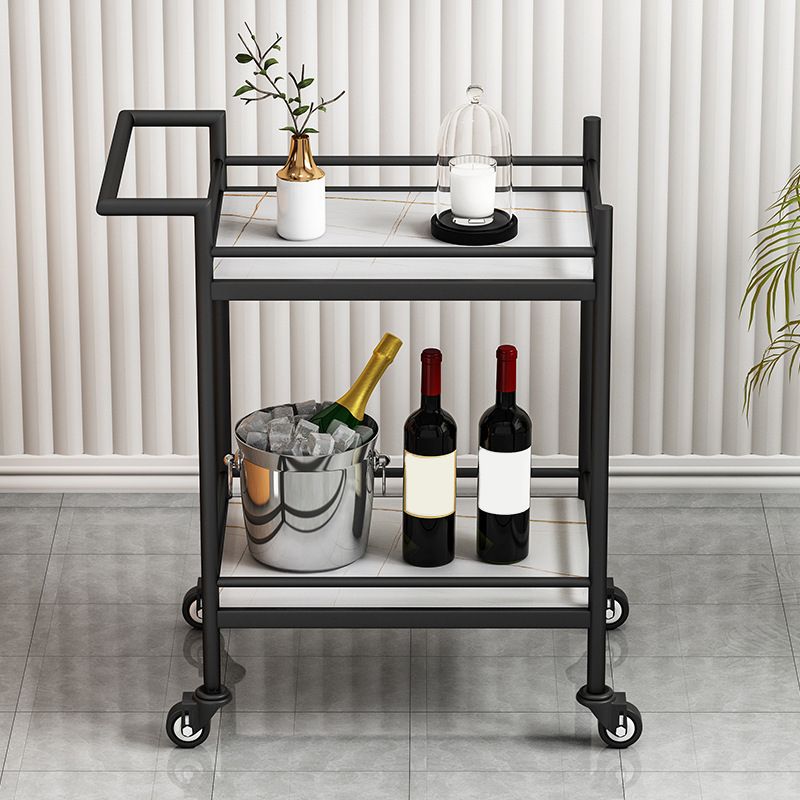 Contemporary Metal Prep Table 29.53"H Rolling Prep Table for Dining Room