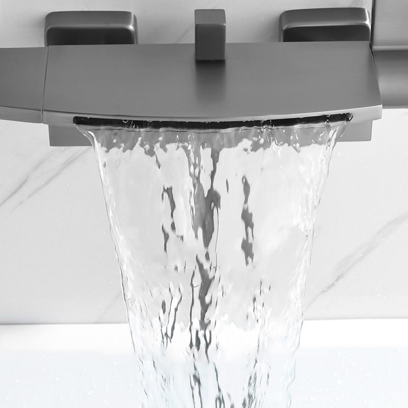 Modern Bathroom Faucet Two Handle Copper Wall Mounted Bathroom Faucet