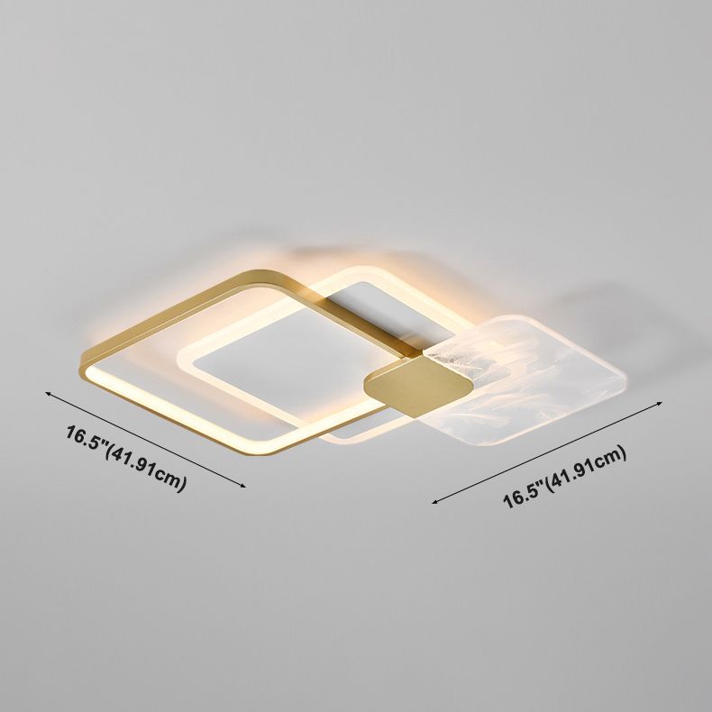 Gouden geometrie LED-plafondlamp Veerpatroon Eigentijds inbouwlicht