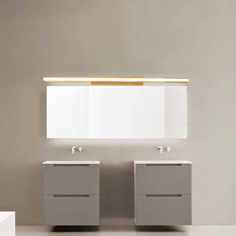 Lampe murale à LED de couleur de journal dans la lumière murale linéaire en bois de style concis moderne avec nuance acrylique