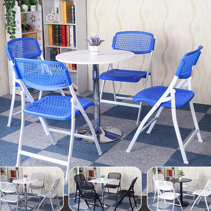 Chaise d'intérieur et d'extérieur moderne en métal et plastique, chaise d'appoint de salle à manger à dossier ouvert sans accoudoirs