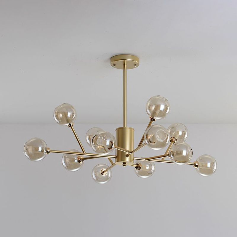 Modern Iron Geometry Hanging Lamp American Style Chandelier Light for Bedroom