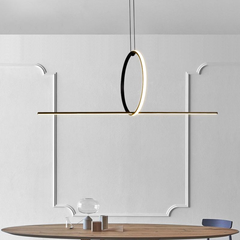 Minimaliste moderne à LED LEDTANT Metal 2 Light Island Light for Dining Room