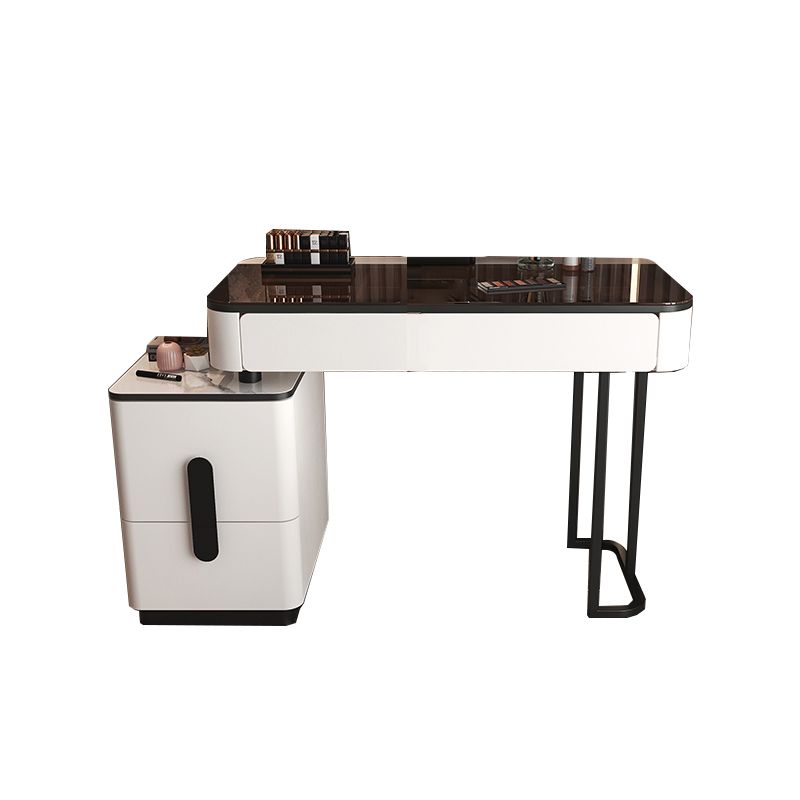 Glam Glass Bedroom Vanity Desk 4 Drawer Vanity Dressing Table