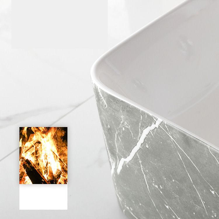Modern Bathroom Sink Ceramic Marble Pattern Round Bathroom Sink with Pulling Faucet