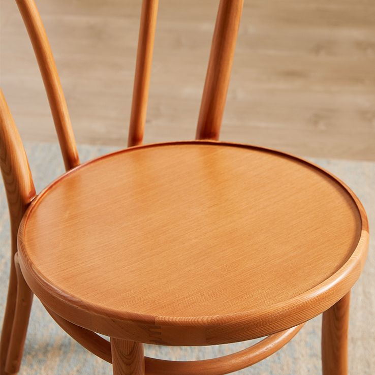 Silla de comedor de madera de estilo campestre, silla lateral de comedor con respaldo abierto para uso doméstico