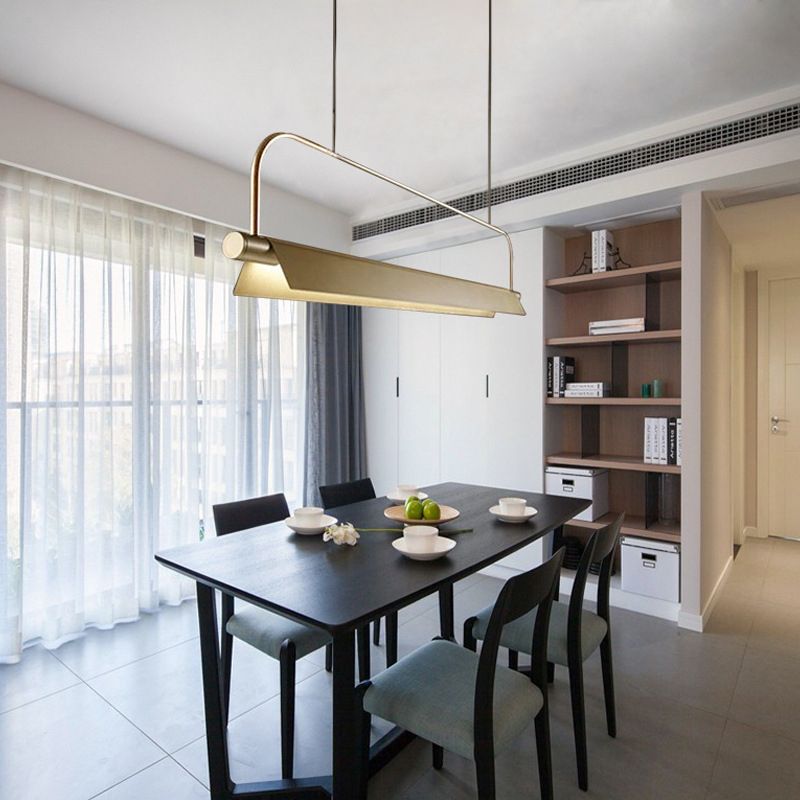 Single Modernism Golden Ceiling Light Metallic Kitchen Island Lighting for Foyer