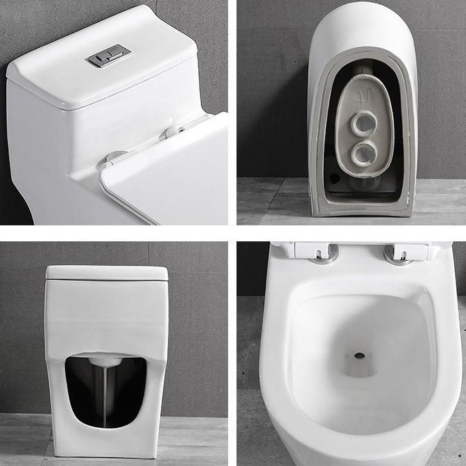 Traditional 1-Piece Toilet Bowl White Urine Toilet with Seat for Bathroom