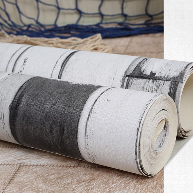 Faux Wood of Horizontal Design Non-Pasted Wallpaper, 33' x 20.5", Multi-Colored