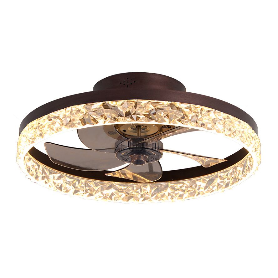 Ventola del soffitto del cerchio moderno Metal 1 Ventilato a soffitto a LED LEDE per camera da letto